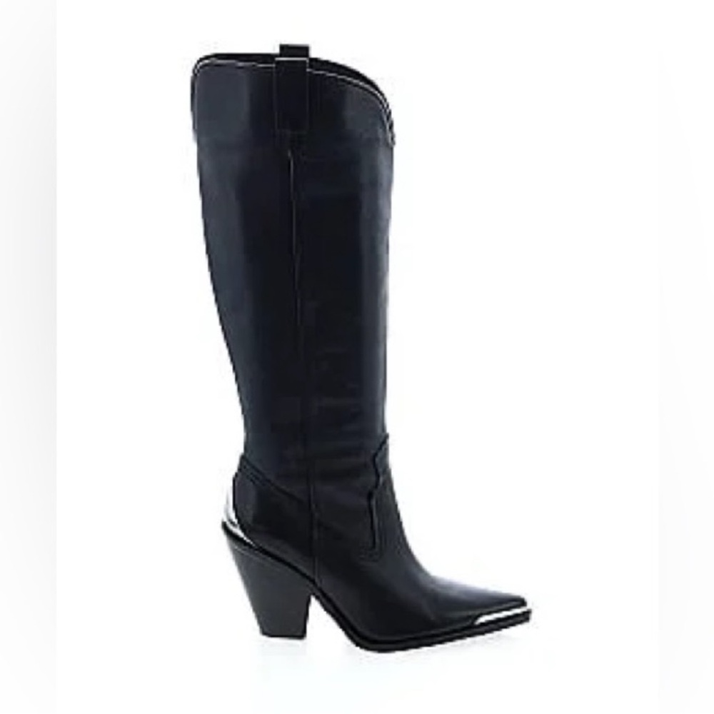 Gianni Bini Black Heeled Boots (Western)